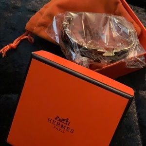 NEW Hermes Paris “H” Black & Gold Bracelet